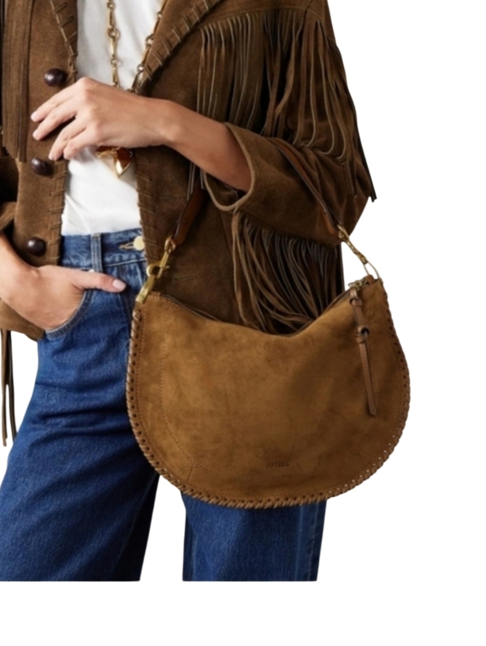 Isabel Marant Leather Brown Bag Elegant Tan Crossbody Purse - Picture 1 of 16